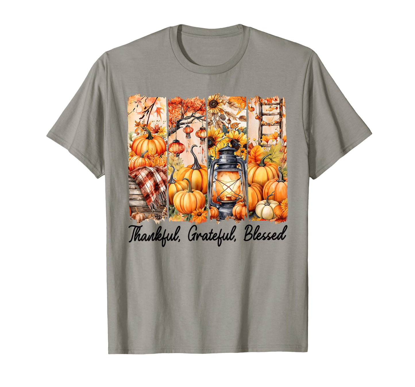 Thankful Grateful Blessed Pumpkin Fall Thanksgiving Autumn T-Shirt
