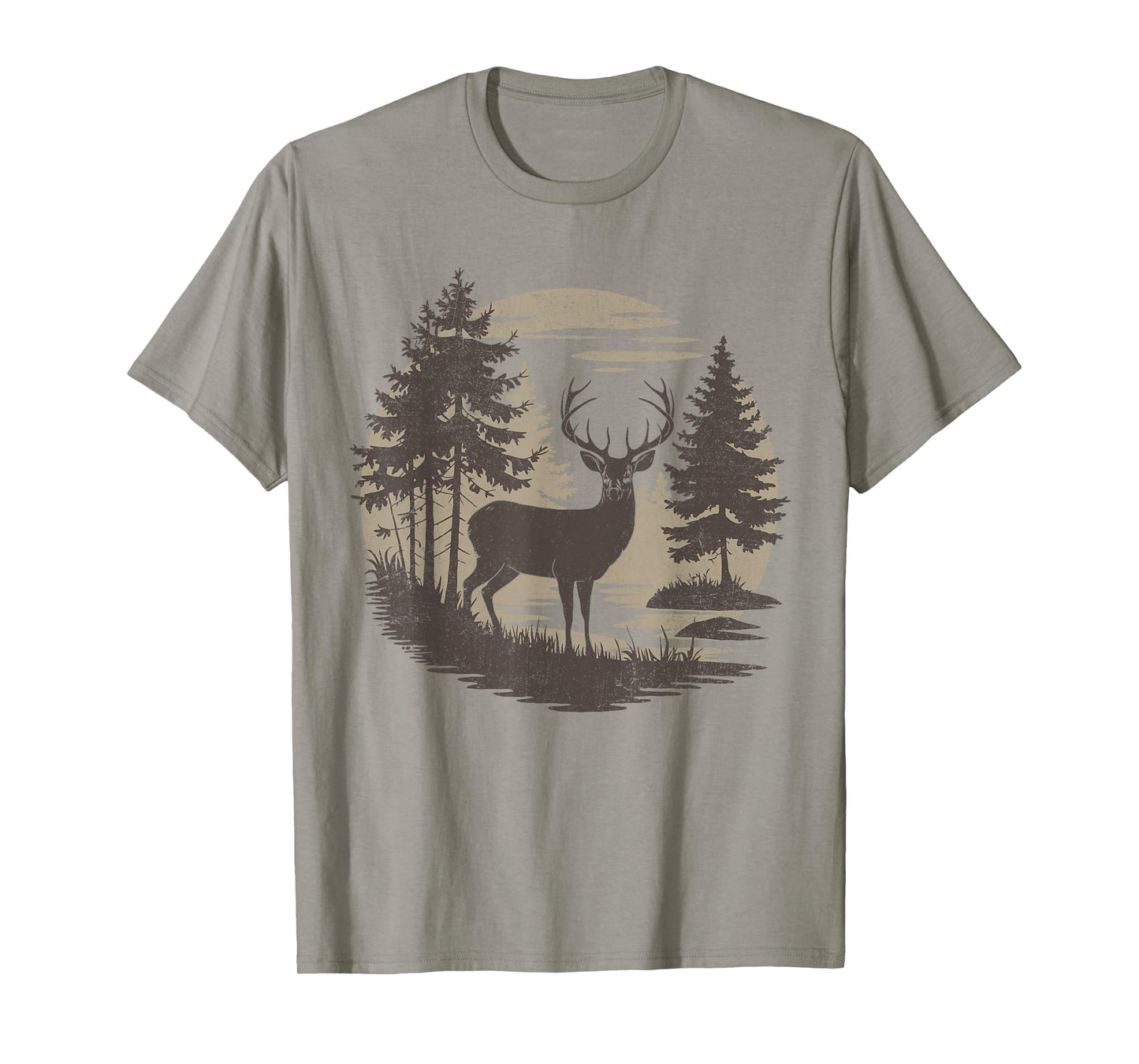 Vintage Forest Deer Graphic Retro Outdoors Wildlife Nature T-Shirt