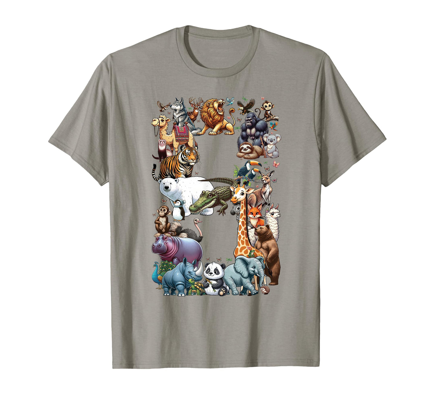 8th Birthday 8 Years Old Zoo Animals Wildlife Safari Jungle T-Shirt