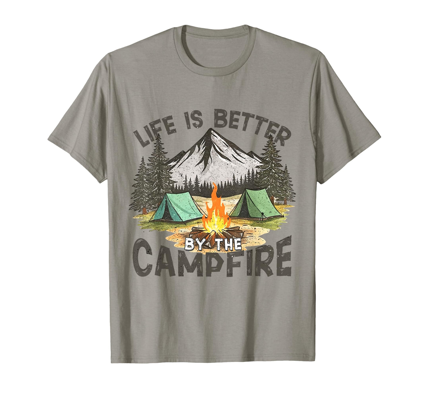 Life Is Better By The Campfire Mountain Camping Outdoors T-Shirt