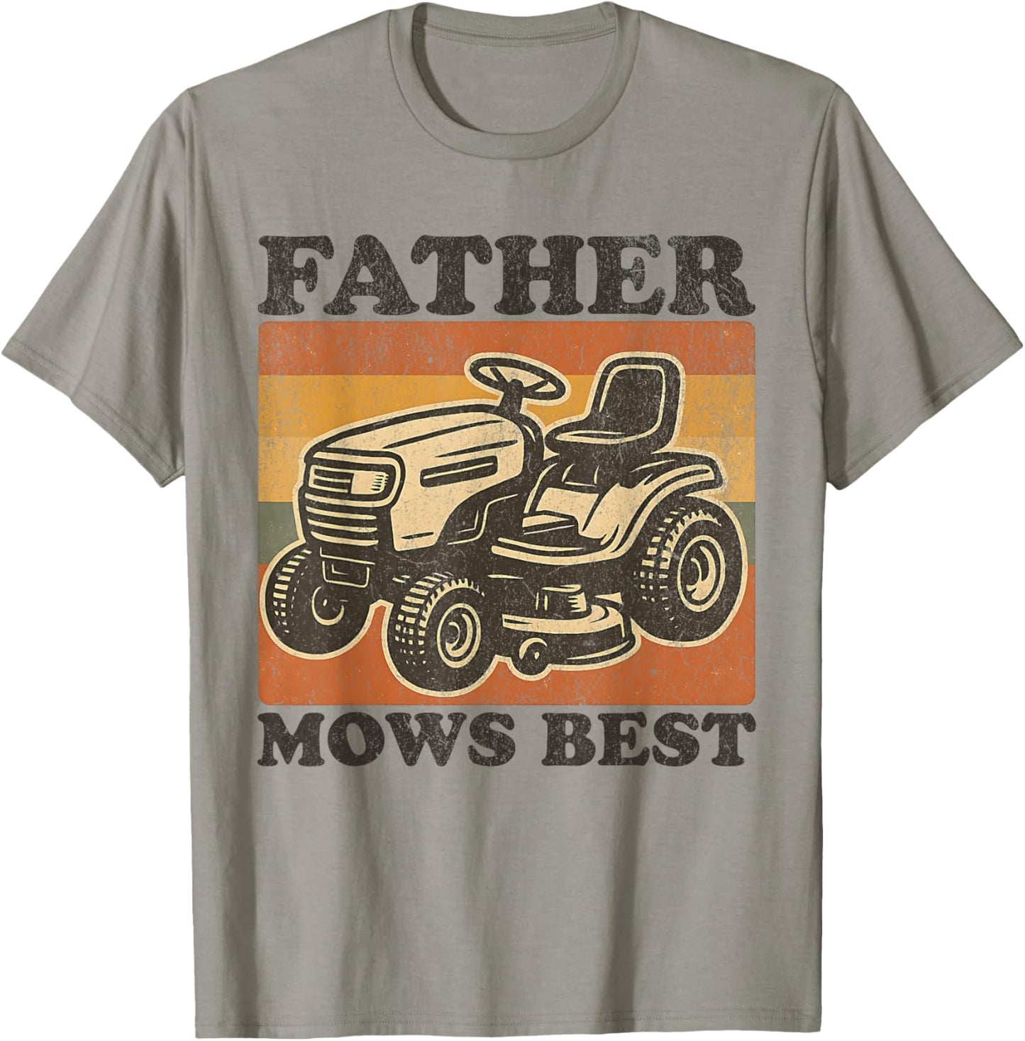 Retro Father Mows Best - Funny Father's Day Dad T-Shirt