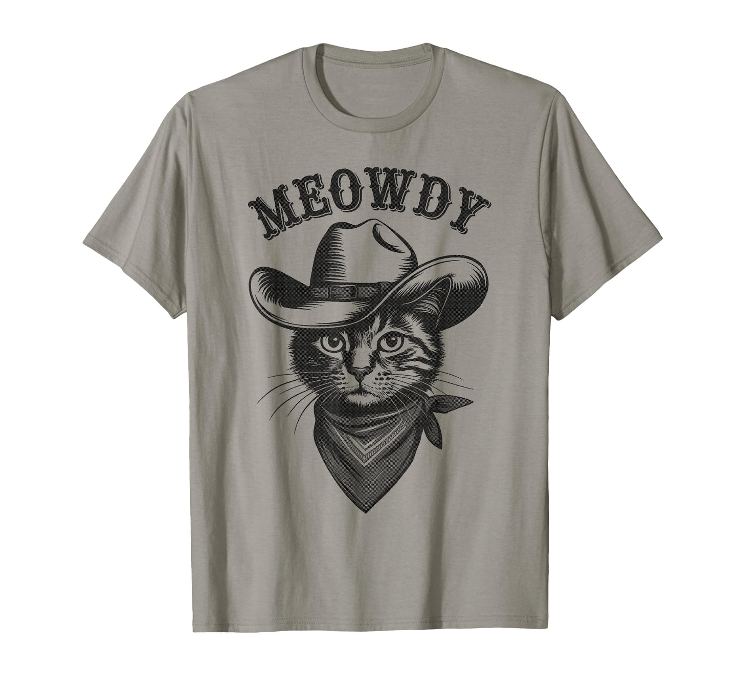 Meowdy Cat Funny Cowboy Western Graphic Cat Lady Cat Dad T-Shirt