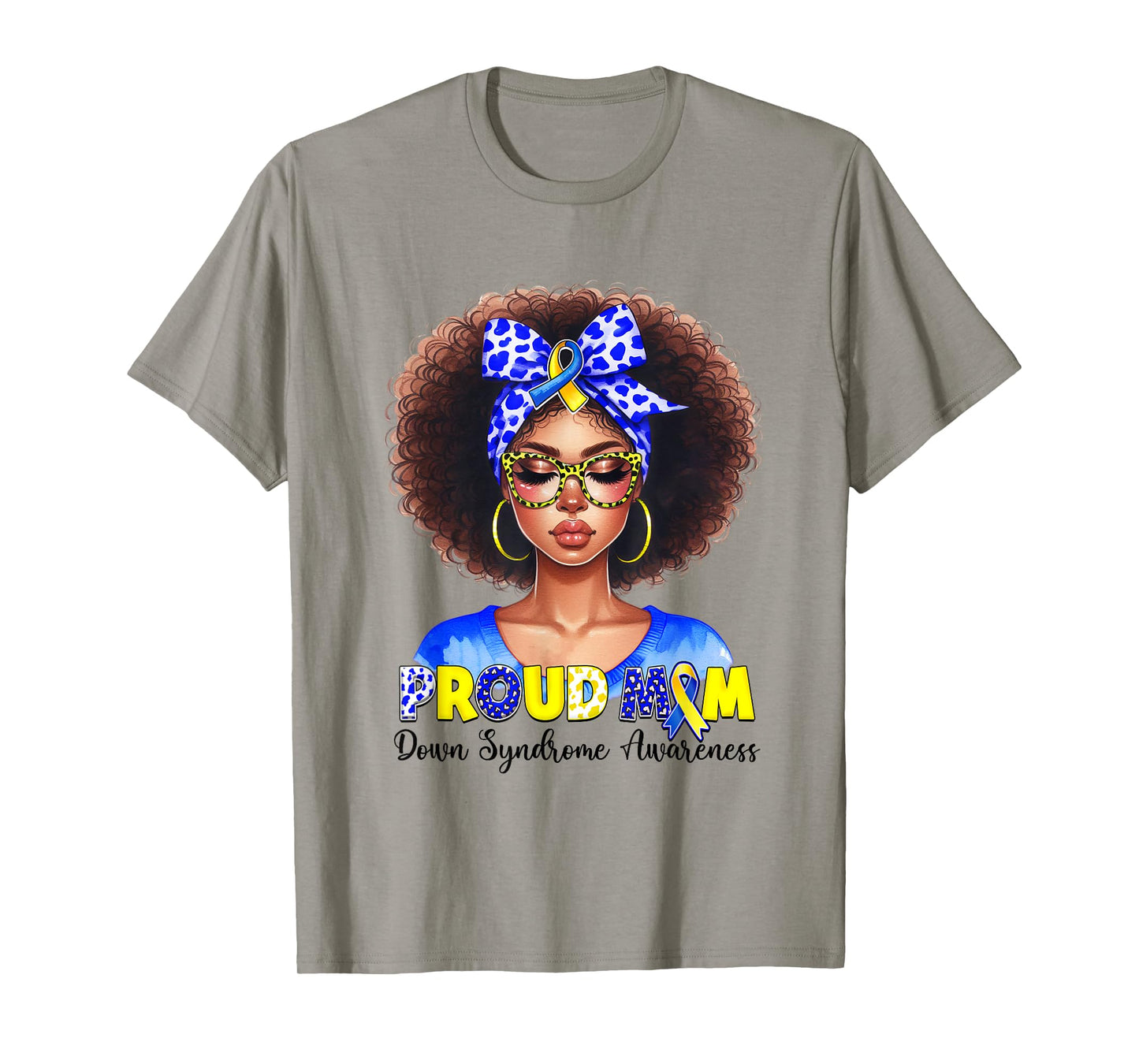 Proud Mom Down Syndrome Awareness African mom Down Syndrome T-Shirt