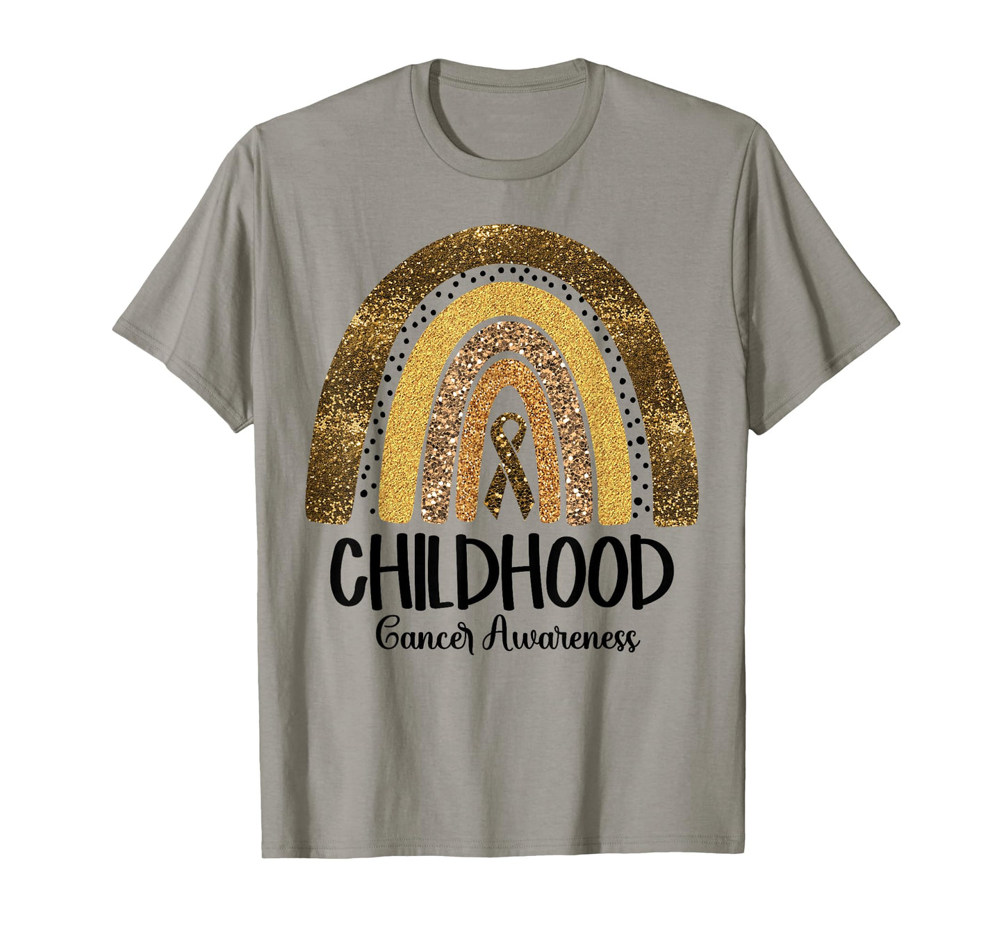 Childhood Cancer Awareness Gold Ribbon Rainbow Women Kids T-Shirt