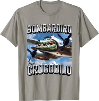 Bombardiro Crocodilo Meme Plane Crocodile Brainrot T-Shirt