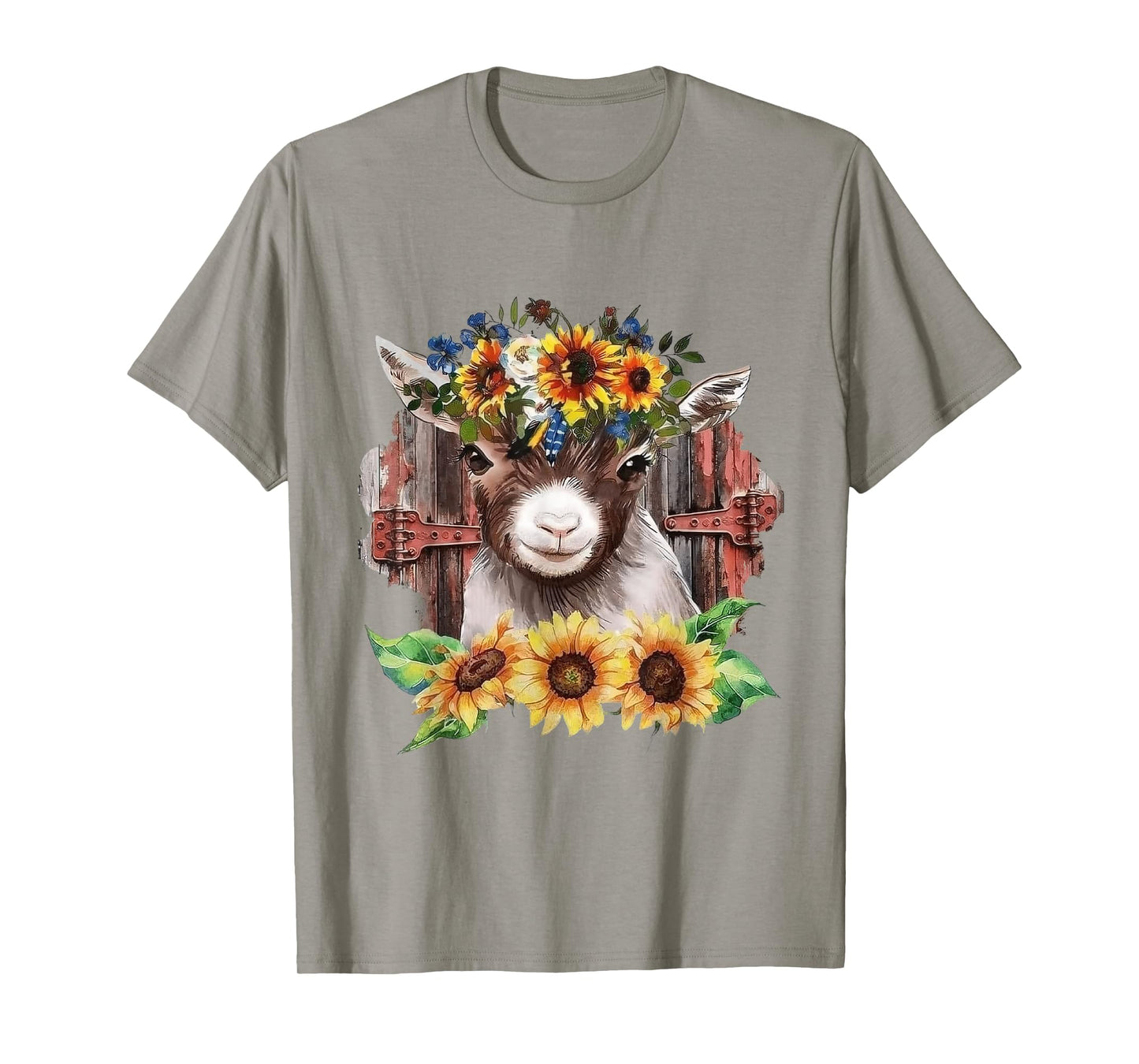 Sunflower Baby Goat Farmlife Cute Farm Animal T-Shirt