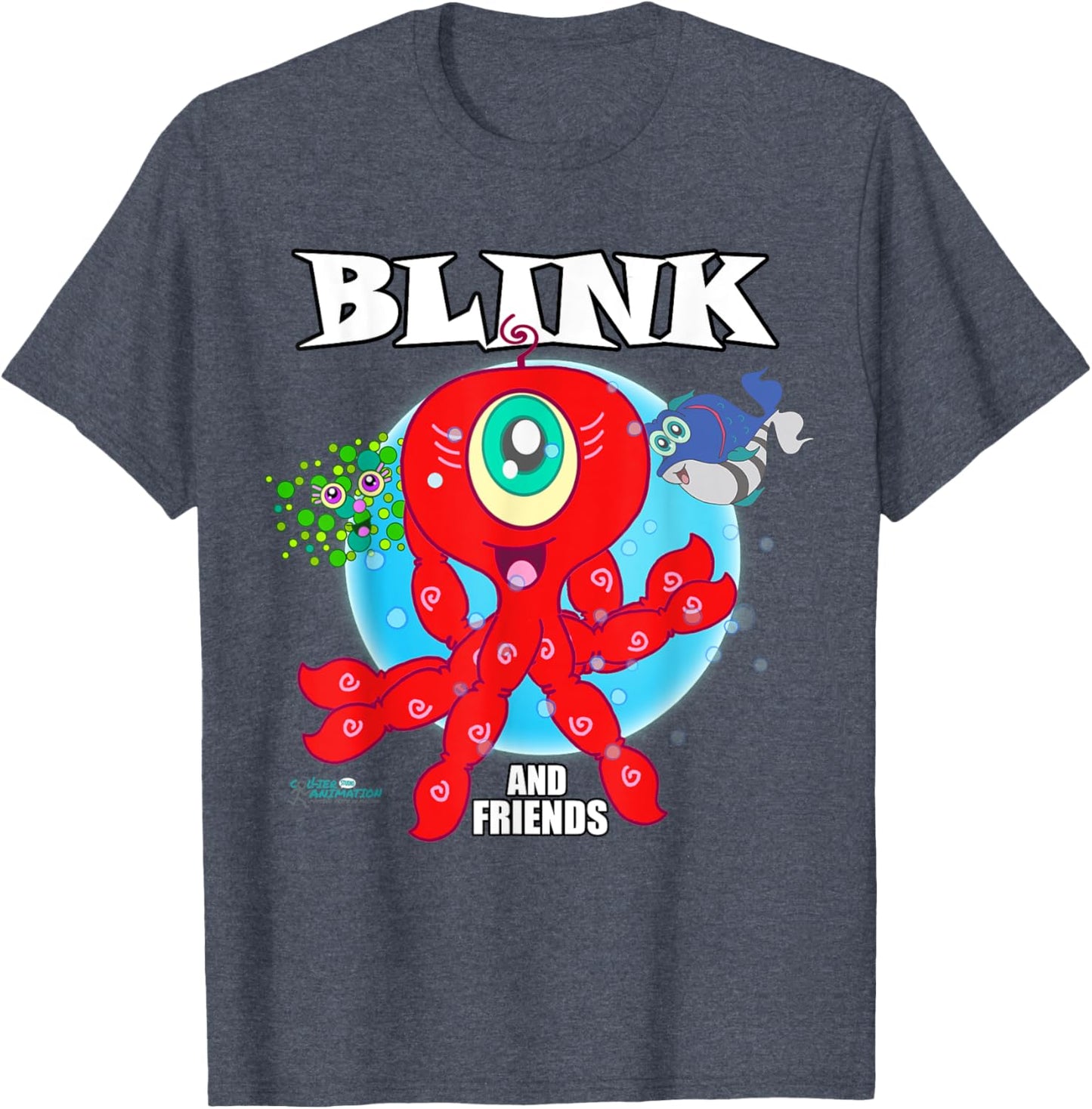 Blink and Friends Cute Octopus Cartoon T-Shirt
