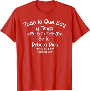 Camisas Cristianas Espanolas con Dichos Sobre Dios
