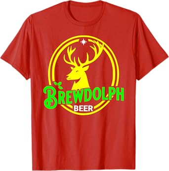 Brewdolph Funny Reindeer Holidays Christmas Beer Drinking T-Shirt