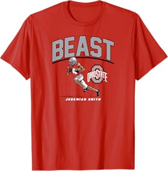Jeremiah Smith - Beast (Red) - Ohio State Football T-Shirt