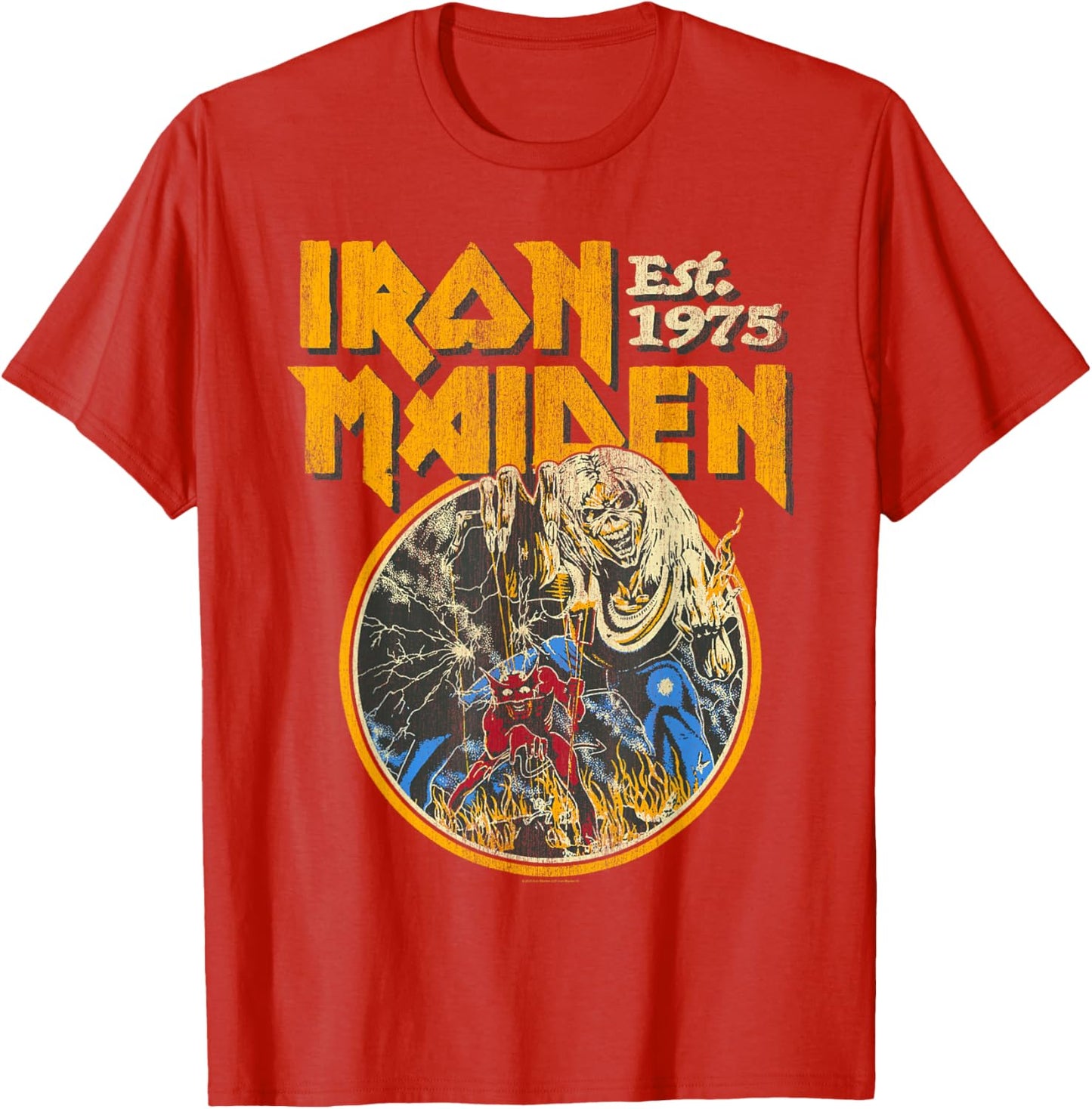 Iron Maiden - Vintage Beast Circle Red T-Shirt