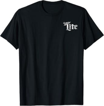 Miller Lite A Fine Pilsner Faded Vintage Faux Pocket T-Shirt