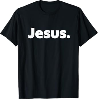 Jesus Written on it Design Unisex-Adults Black T-Shirt