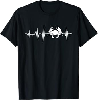 Crab Pulse Heartbeat - Crabber Crabbing Seafood Crustacean T-Shirt
