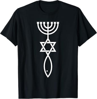 Jerusalem Messianic Seal Icthy's Stomach David Menorah T-Shirt