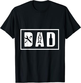 Dad Mechanic Fisher Fishing Beer Daddy Husband Father´s Day T-Shirt