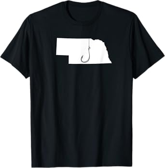 Nebraska Fishing T Shirt, Angler State Fisherman Fish Hook T-Shirt