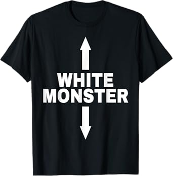 White Monster with Up and Down Arrows T-Shirt