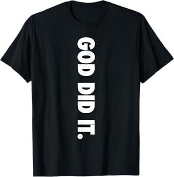God Did It T-Shirt - Black - Men's - Small - Modern - Letter Print - Religion - Casual - Short Sleeve