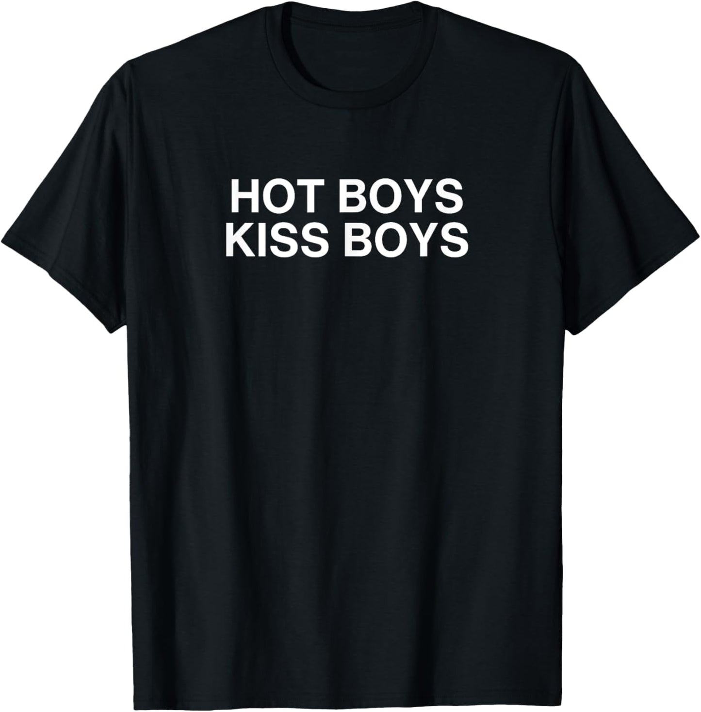 Hot Boys Kiss Boys Funny Y2K Gen Z Gay Pride Aesthetic LGBTQ T-Shirt
