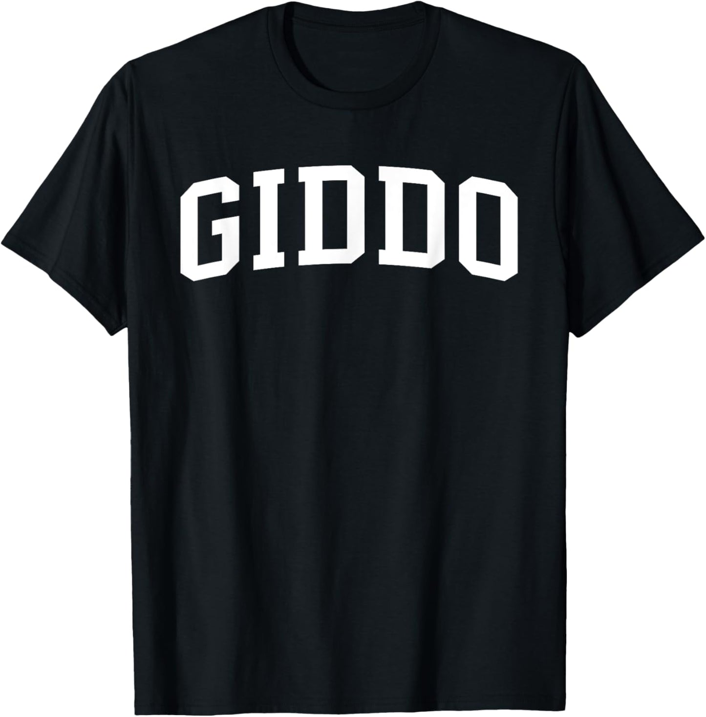 GIDDO Black T-Shirt with Bold White Lettering