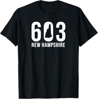 603 NH New Hampshire With NH Map T-Shirt T-Shirt