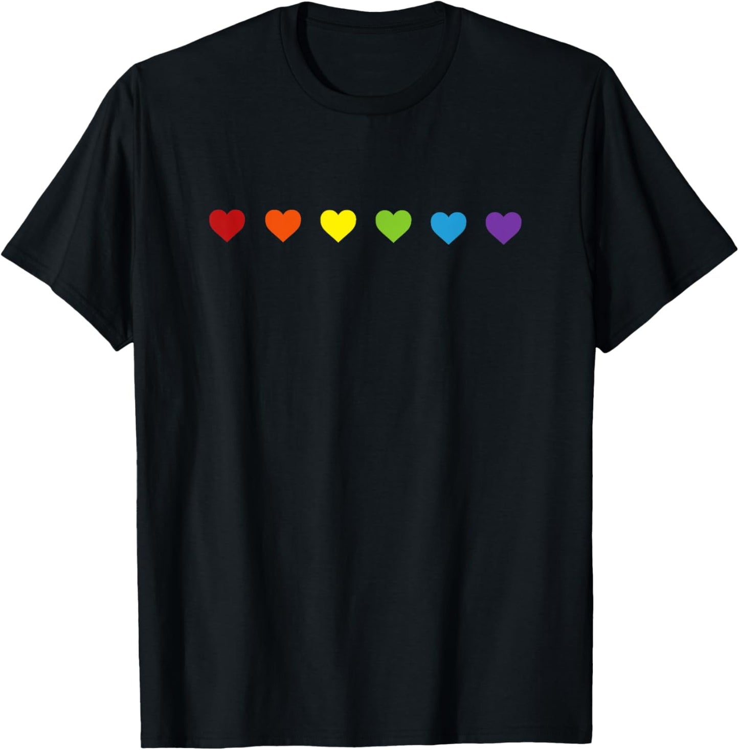Rainbow Hearts Gay Pride Colors LGBTQ Ally Gay Rights T-Shirt