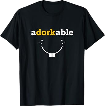 Nerdy Humor Shirt - Adorkable Adorable Dork Smiling Face T-Shirt