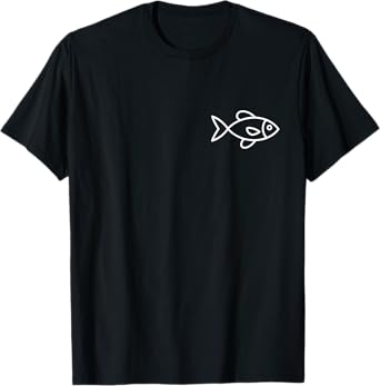 Minimalist Fish Badge Fish Lover T-Shirt