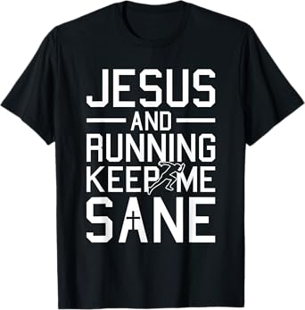 Jesus And Running Christmas Religious Faith Christian Runner T-Shirt
