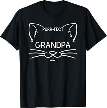 Purrfect Grandpa Cat Lover Grandparent Granddad Gramps Gift T-Shirt