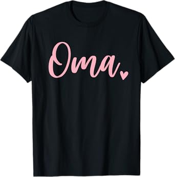 Oma Cute Heart Grandma Womens Pink T-Shirt