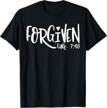 Forgiven Faith Based Top Plus Size 2x Christian Bible Verse T-Shirt
