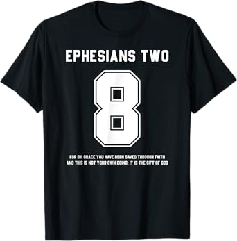 Ephesians 2:8 Bible Verse Team Sports Jersey T-Shirt