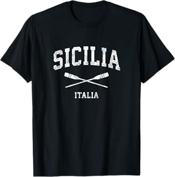 Sicily Italy Vintage Nautical Paddles Sports Oars T-Shirt