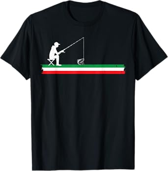 Proud Italian Fisherman Italy Flag Italian Walleye Fishing T-Shirt
