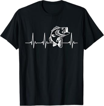 Fishing Bass heartbeat T-Shirt