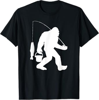 Bigfoot Fishing Shirt Funny Sasquatch and Fish T-Shirt