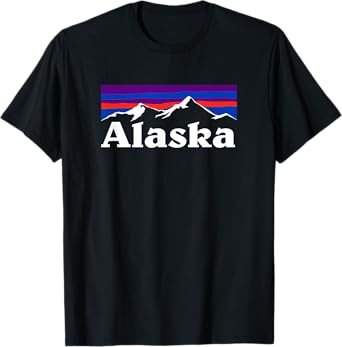 Alaska Retro Vintage Mountains & Outdoors Wilderness State T-Shirt