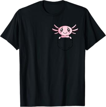 Kawaii Axolotl in Pocket Amphibian Animal Axolotl Lover T-Shirt