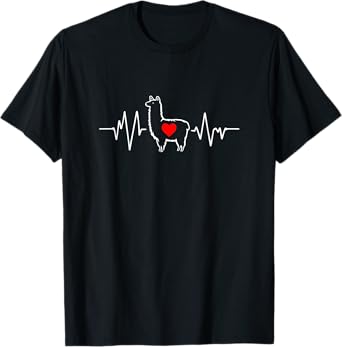 Llama Heartbeat Funny Alpaca Heartbeat T-Shirt