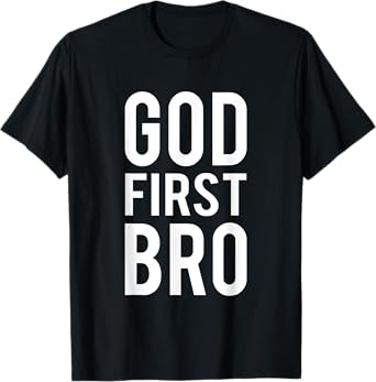 God First Bro Religious God Jesus Christian Faith Cross Lion T-Shirt