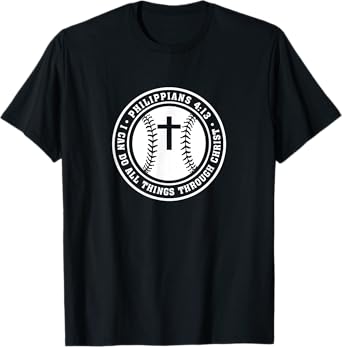 Philippians 4:13 Christian Baseball Cross Jesus Saves Christ T-Shirt