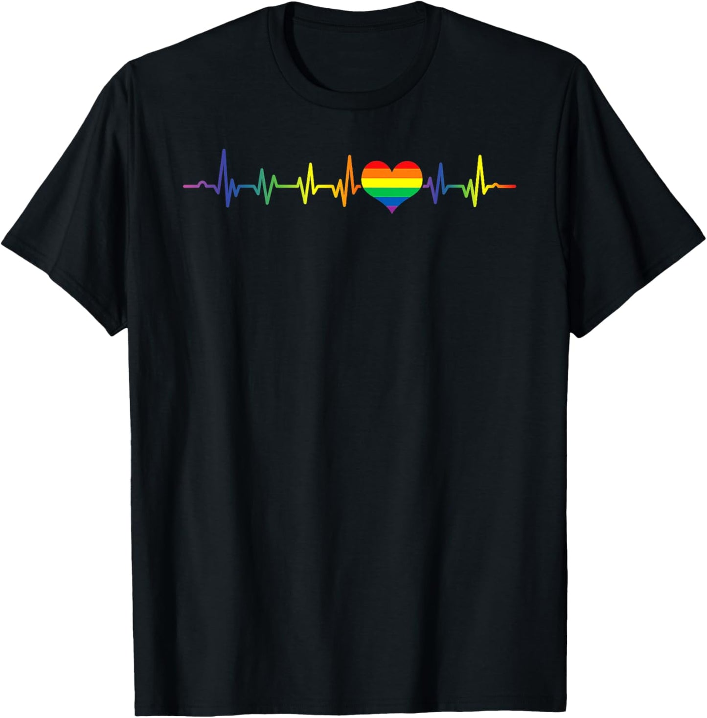 Heartbeat Rainbow Heart Gay LGBT Pride Medical Nurse T-Shirt