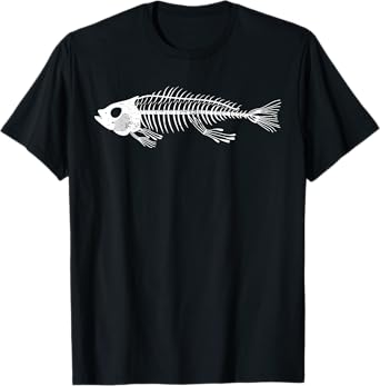 Funny Fish T-Shirt Bones Fisherman Skeleton Fish Animal T-Shirt