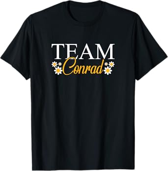 Team Conrad Kids Unisex-Adults Floral T-Shirt Black Small Classic Fit Crew Neck Short Sleeve