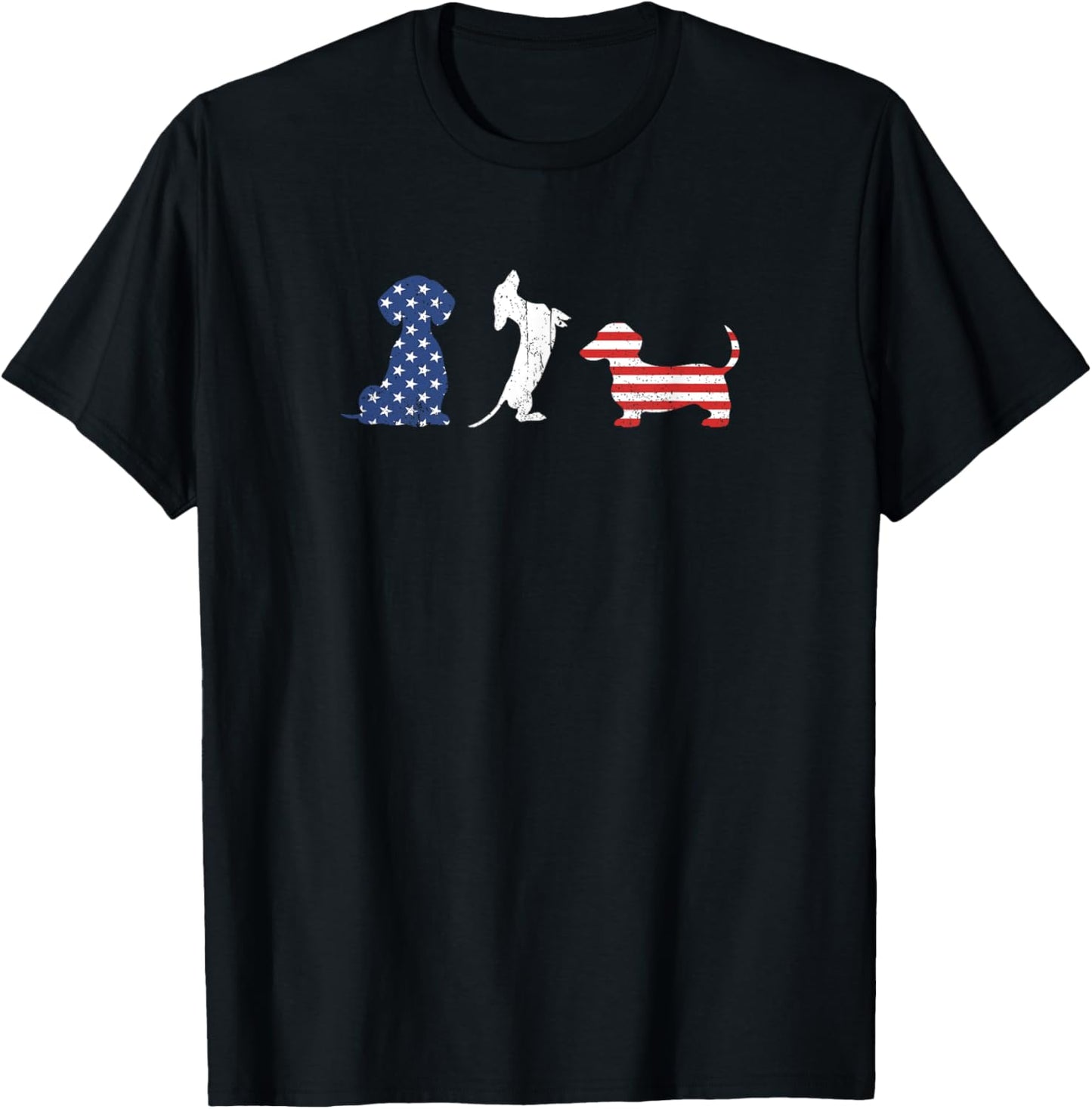 Dachshund 4th of July Dog Patriotic USA Flag Man Woman T-Shirt