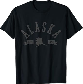 Alaska Est. 1959 The Last Frontier State Map Souvenir Gift T-Shirt