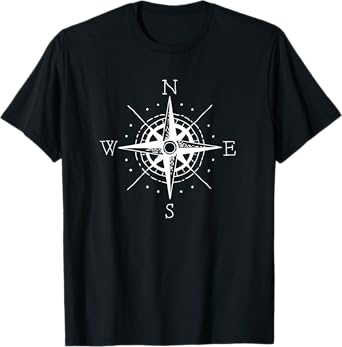 Vintage Retro Compass North South East West Sailing T Shirt T-Shirt