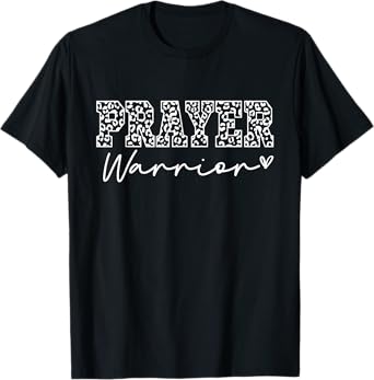Prayer Warrior Leopard Women Girls Faith God Jesus Christian T-Shirt